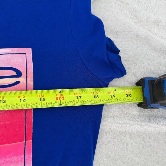 Bebe Womens Blue Graphic T-Shirt With Sunset Print - Picture 5 of 7